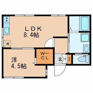 ラウレア(1LDK/2階)の間取り写真