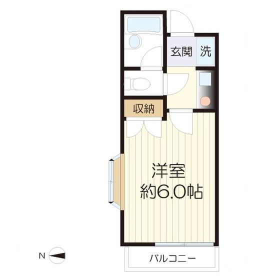 クレセントハイム(1K/1階)の間取り写真
