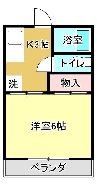 ニューフォーブル加藤(1K/1階)の間取り写真