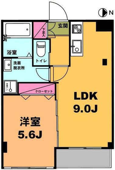 月村マンション11(1LDK/3階)の間取り写真