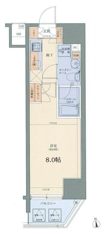 ベルファース新板橋(1K/10階)の間取り写真
