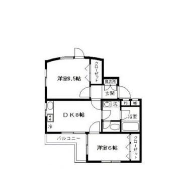SMA白金長者丸(2DK/1階)の間取り写真