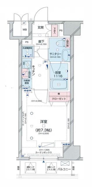 コンシェリア御徒町(1K/9階)の間取り写真