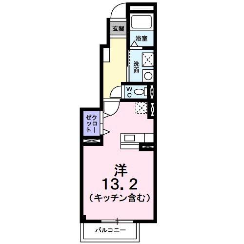 WING22(ワンルーム/1階)の間取り写真