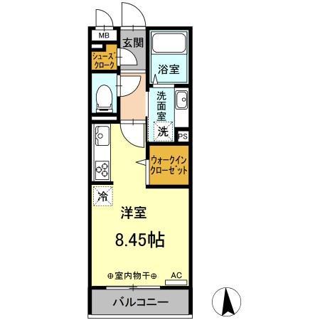 グランメゾン北野(ワンルーム/2階)の間取り写真
