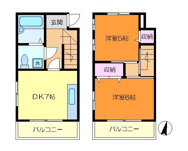 フォーレスト(2DK/2階)の間取り写真