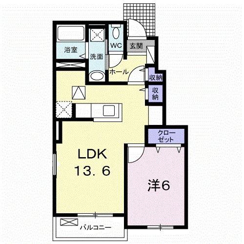 ピュアアクティブII(1LDK/1階)の間取り写真