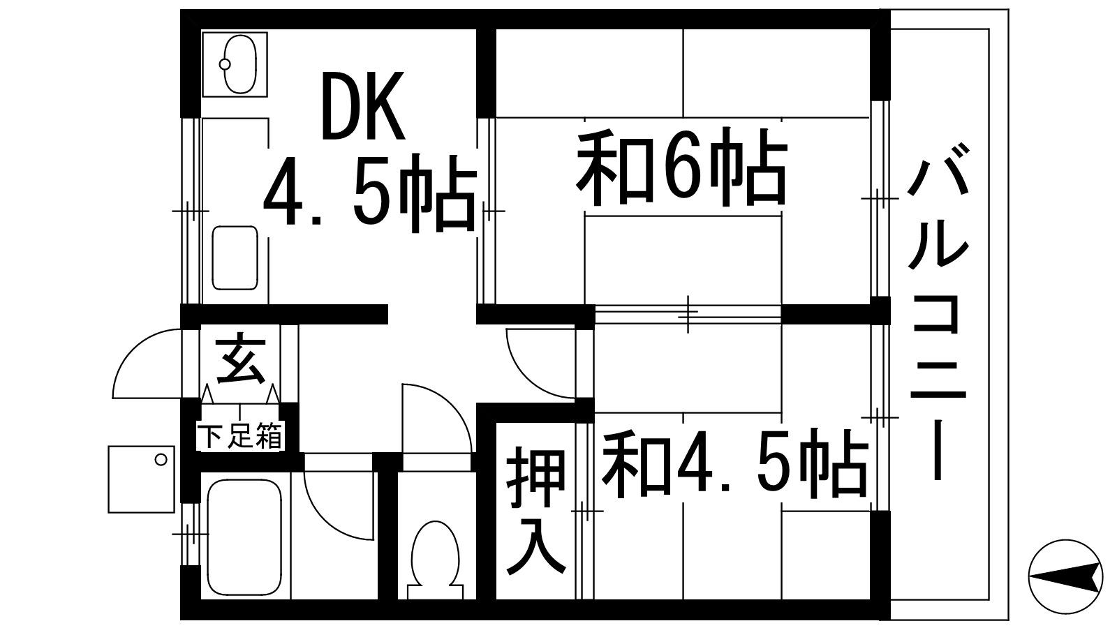 寿ハイツ(2DK/2階)の間取り写真
