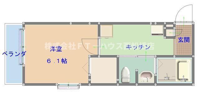リコリス船橋(1K/2階)の間取り写真