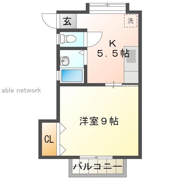 ラ カーサ フェリーチェ(1K/1階)の間取り写真