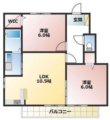 アクシス・プレイス(2LDK/1階)の間取り写真