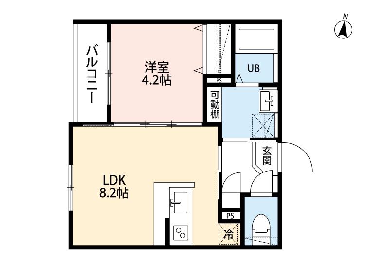 SOLARE 元町(1LDK/2階)の間取り写真
