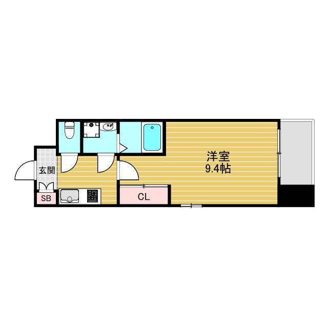 FLAT34新大阪南(1K/7階)の間取り写真