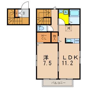 FICUSU-RETUSA ーファイカスレチュサー(1LDK/2階)の間取り写真