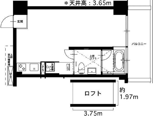 テルツェット(ワンルーム/2階)の間取り写真