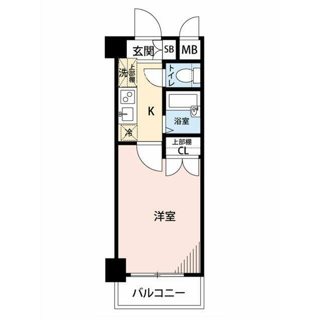 マイナビSTAYミライエ三軒茶屋駅東(1K/9階)の間取り写真