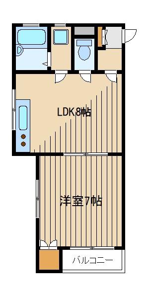 サンビューラー(1LDK/2階)の間取り写真