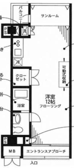 アペルト千葉(ワンルーム/4階)の間取り写真