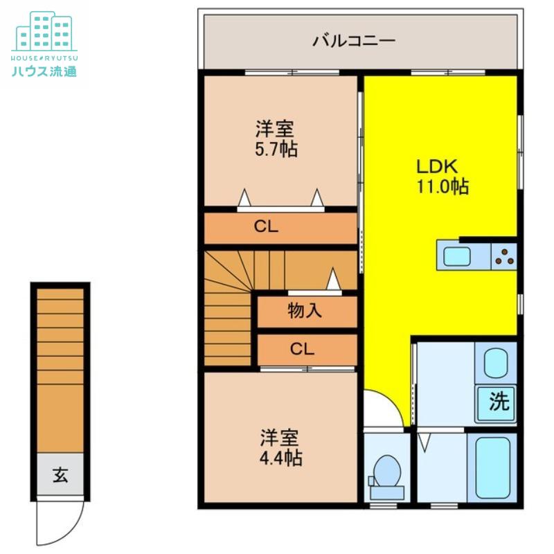 NICOSHOUSE(1LDK/2階)の間取り写真
