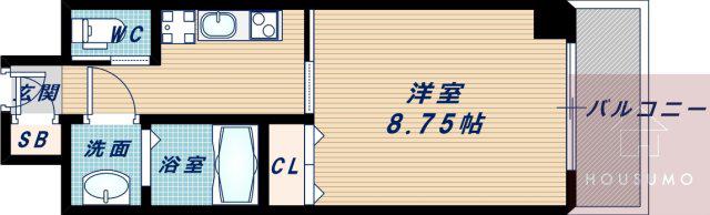 第6クリスタル新大阪(1K/4階)の間取り写真