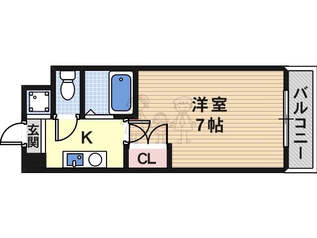 ランブラスあびこ(1K/4階)の間取り写真