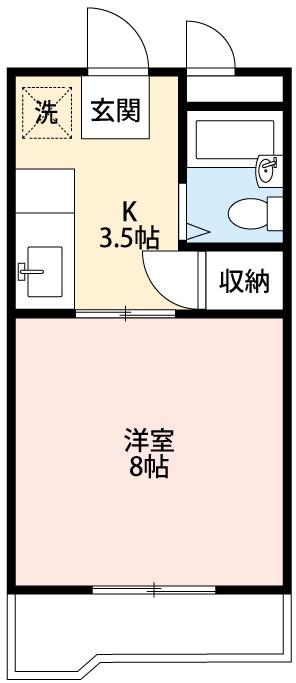 コーポラスN(1K/3階)の間取り写真