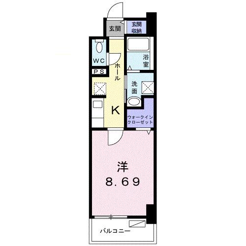 クラール上福岡(1K/7階)の間取り写真
