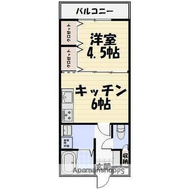 U&D郡元(1DK/3階)の間取り写真