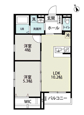 サクラテラス 箱崎宮(2LDK/1階)の間取り写真