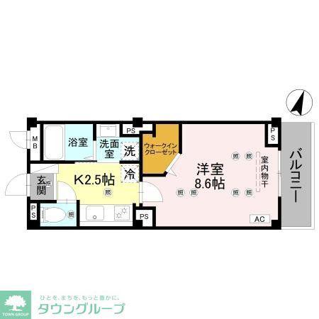 CRESCENT(1K/5階)の間取り写真