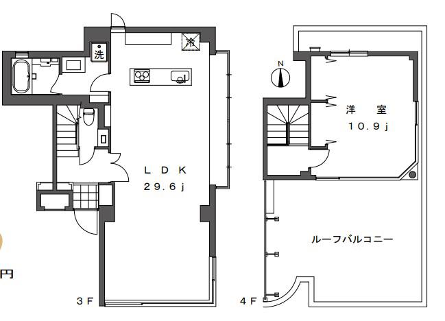 AZABU POINT(1LDK/3階)の間取り写真