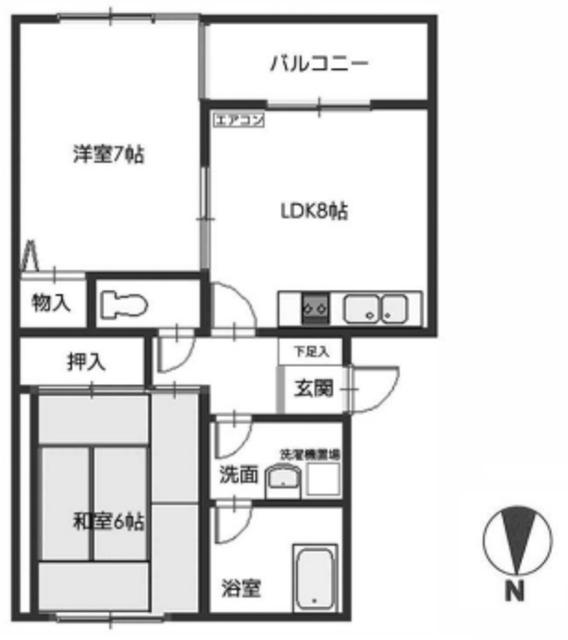 トキワタウン(2LDK/1階)の間取り写真