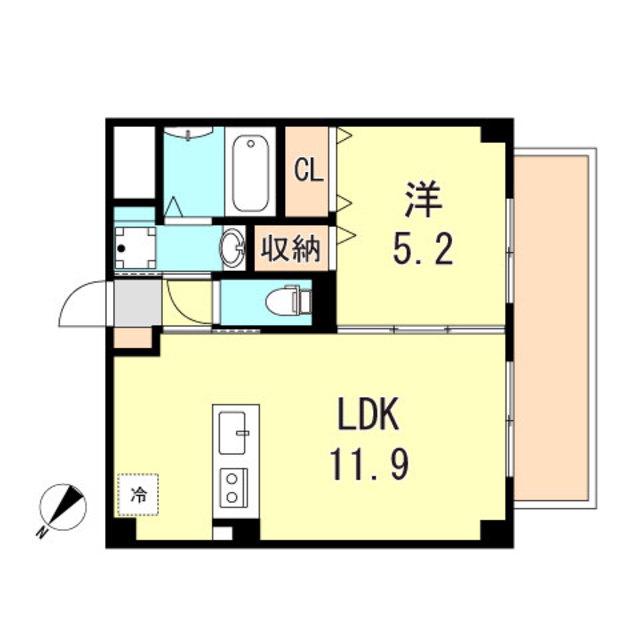 ナスタチウム(1LDK/4階)の間取り写真