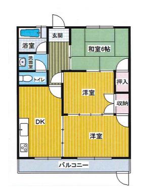 メゾンかわはら(3DK/2階)の間取り写真