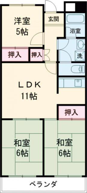 ハピネス48(3LDK/2階)の間取り写真