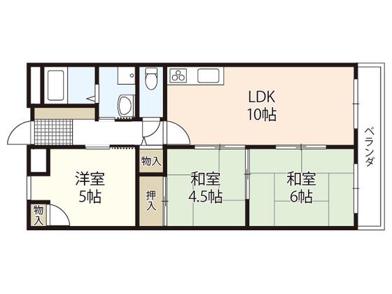 エスポワール舟入(3LDK/5階)の間取り写真