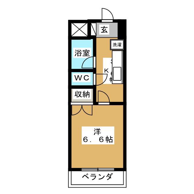 リバーガーデン(1K/1階)の間取り写真