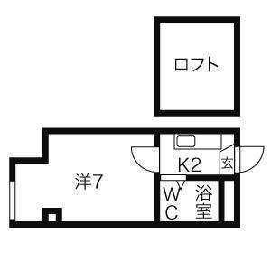 サングレース(1K/3階)の間取り写真
