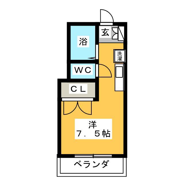 ベアハイツ(ワンルーム/3階)の間取り写真