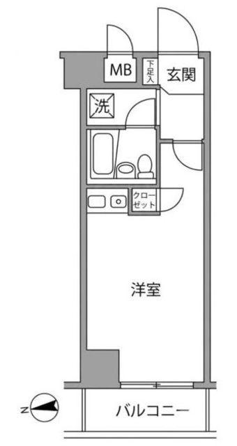 藤和シティコープ国分寺(ワンルーム/3階)の間取り写真