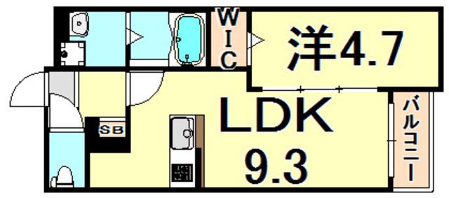 SEED尼崎(1LDK/2階)の間取り写真