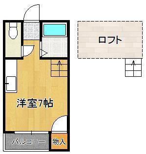 VALUE皇后崎(ワンルーム/2階)の間取り写真