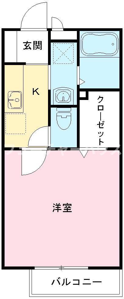 ロイヤルコート(1K/2階)の間取り写真