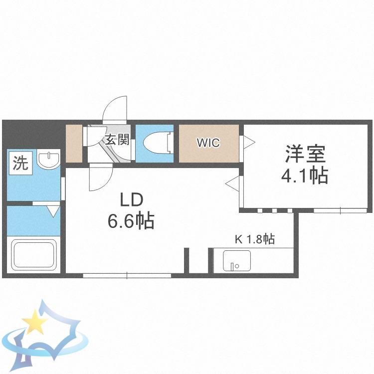 DIAGE PARK(1LDK/2階)の間取り写真