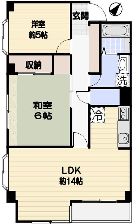TSハイム市川(2LDK/3階)の間取り写真