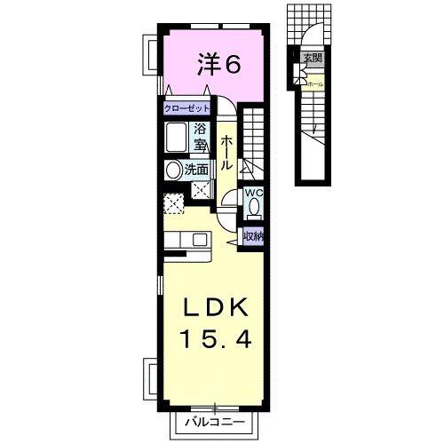 サニ-ヒル(1LDK/2階)の間取り写真