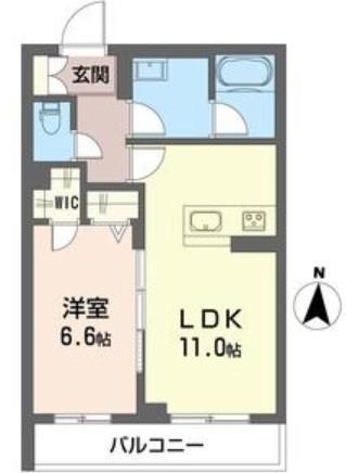 アルフラットコート(1LDK/2階)の間取り写真