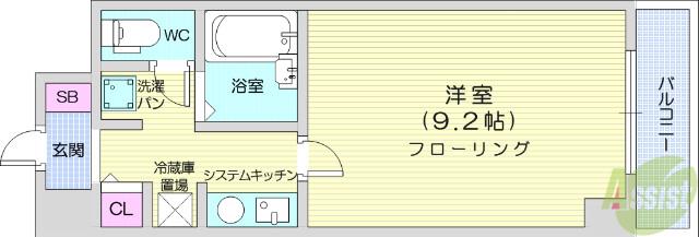 KC21ビル(1K/7階)の間取り写真