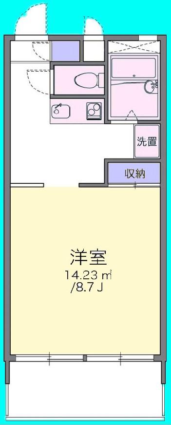 PEAL SQUARE(1K/1階)の間取り写真