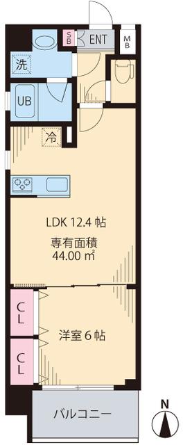 エクセルシティ戸田公園(1LDK/7階)の間取り写真